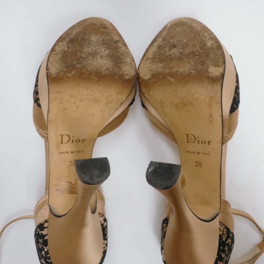 Christian Dior Satin and Lace Sandal Nude/Black - Picture 8 of 8